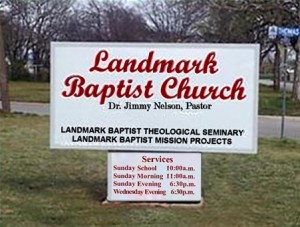 Landmark Baptist Church sign